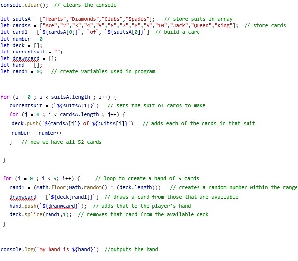 Code for task
